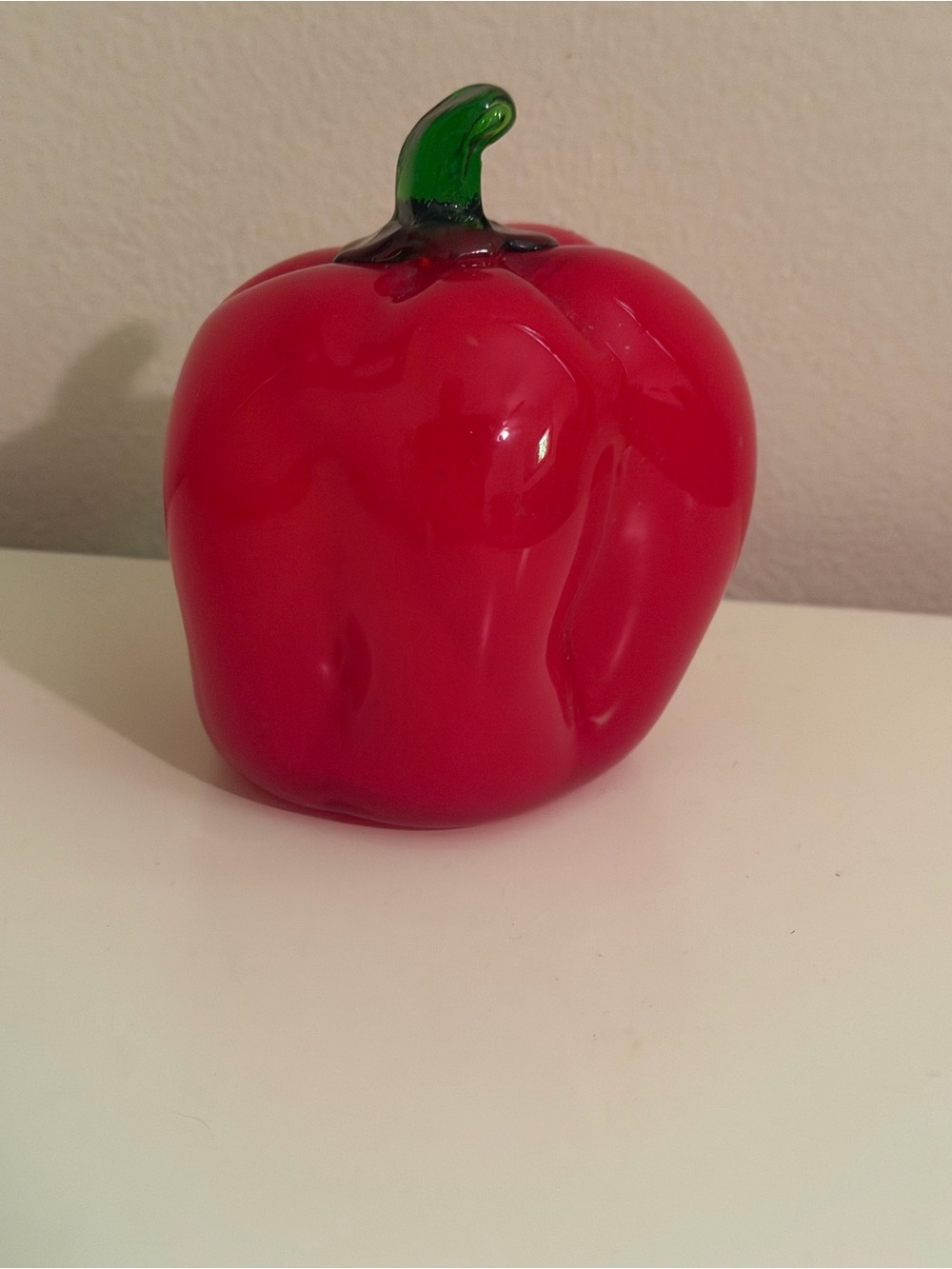 Vintage Murano Style Hand Blown Glass Vegetable Red Bell Pepper